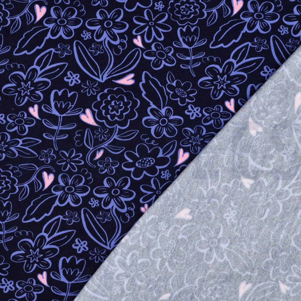 SOFT SWEAT BLUMEN MARINEBLAU #7