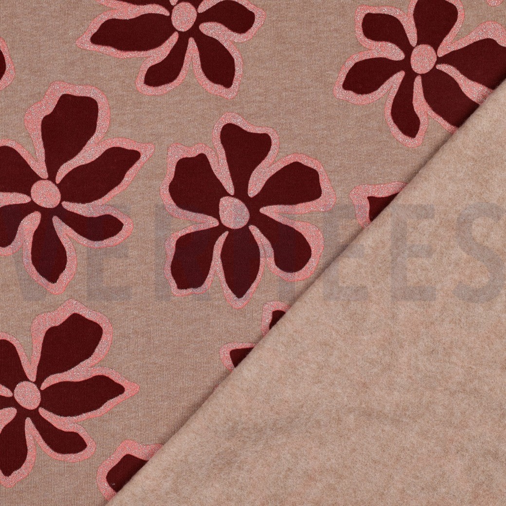 SWEAT MELIERT GLITZER BLUMEN BRAUN #7