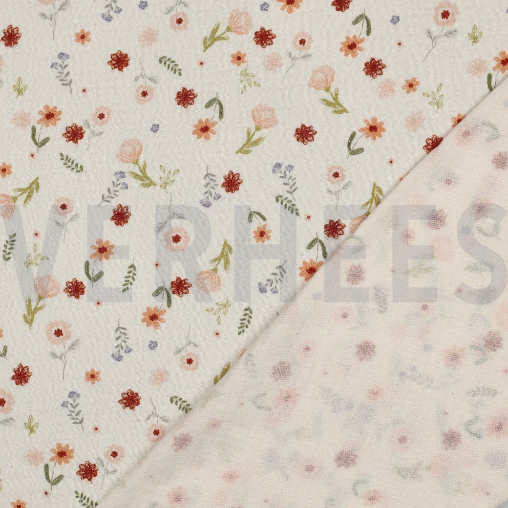 MUSSELIN NATUR DIGITAL BLUMEN NATUR #7