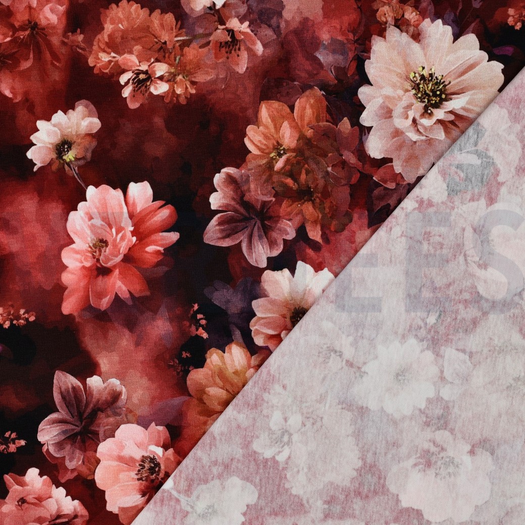 JERSEY DIGITAL BLUMEN ROT #7