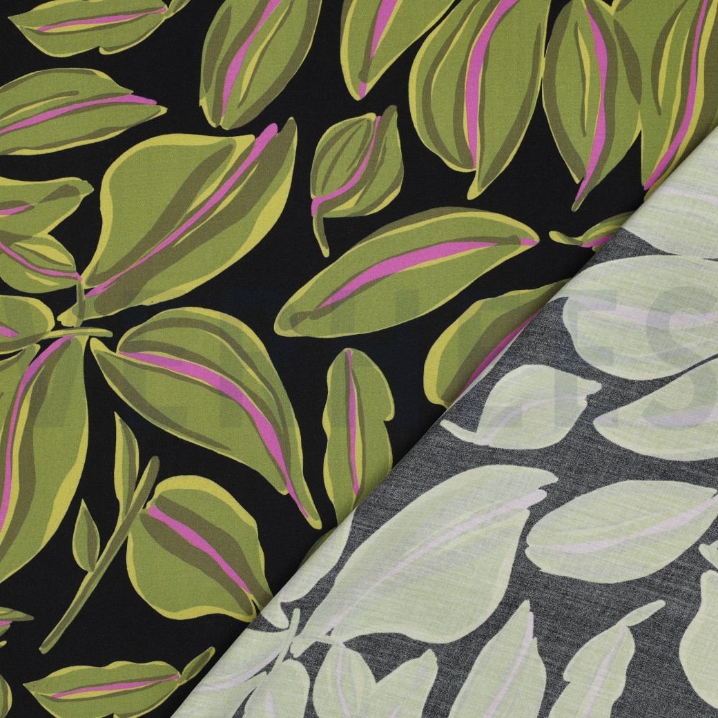 VISCOSE RADIANCE BLADEREN ZWART #7
