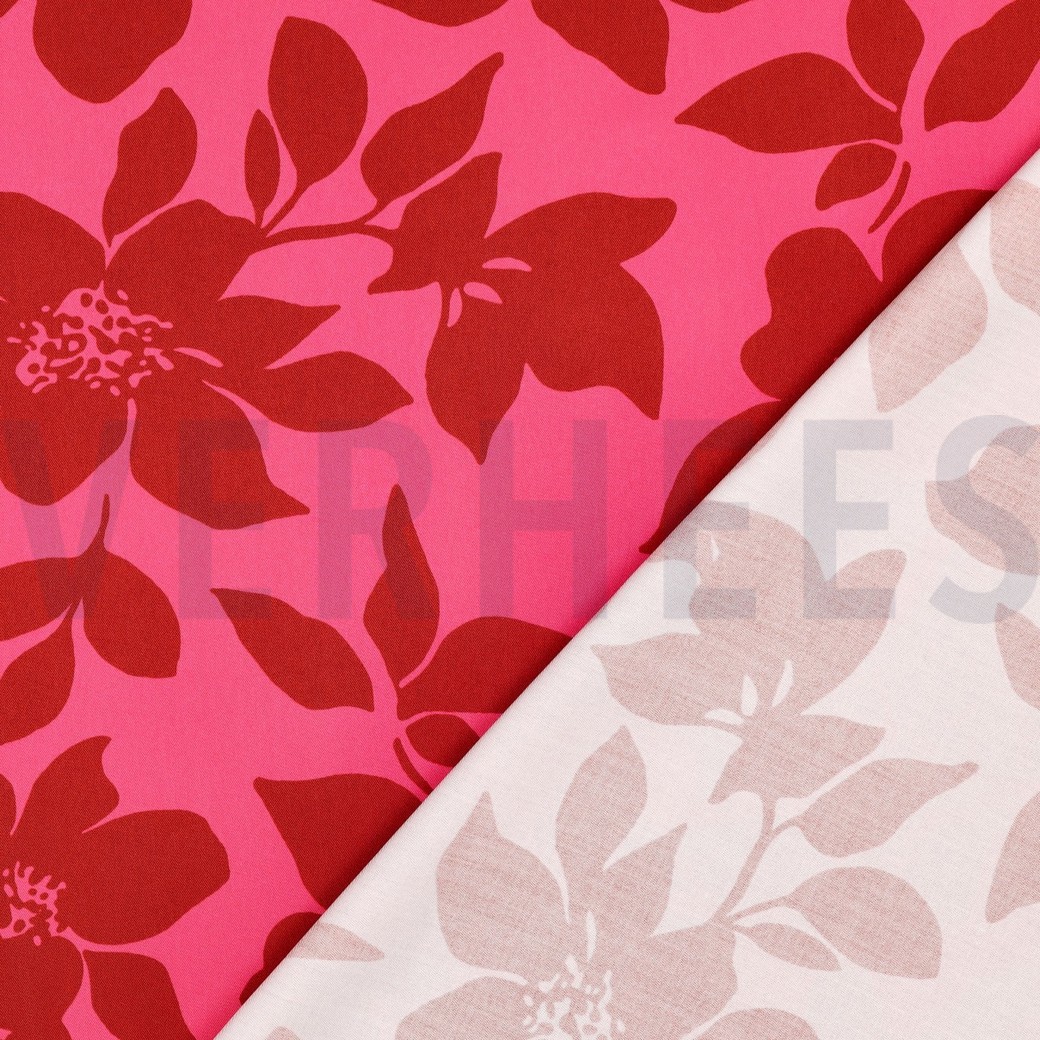 VISCOSE ROSELLA STRETCH FLOWERS PINK #7
