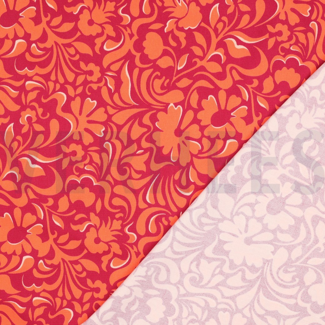 VISCOSE ROSELLA STRETCH FEUILLES AUBERGINE #7