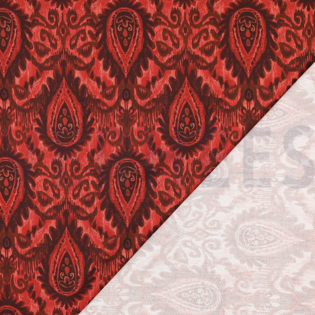 VISCOSE ROSELLA STRETCH DIGITAL ORNAMENT TERRACOTTA #7