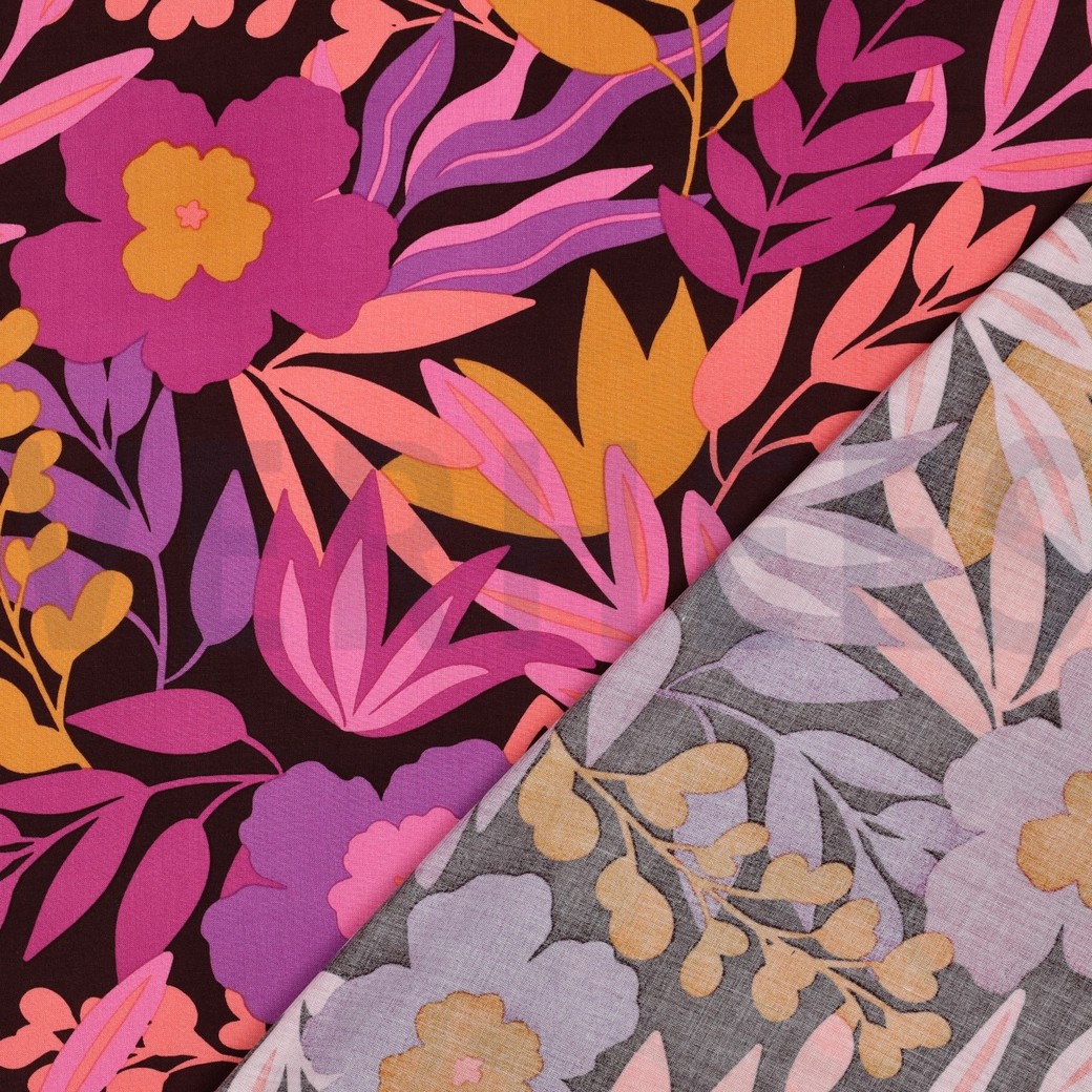 LENZING™ ECOVERO™ BLOEMEN AUBERGINE #7