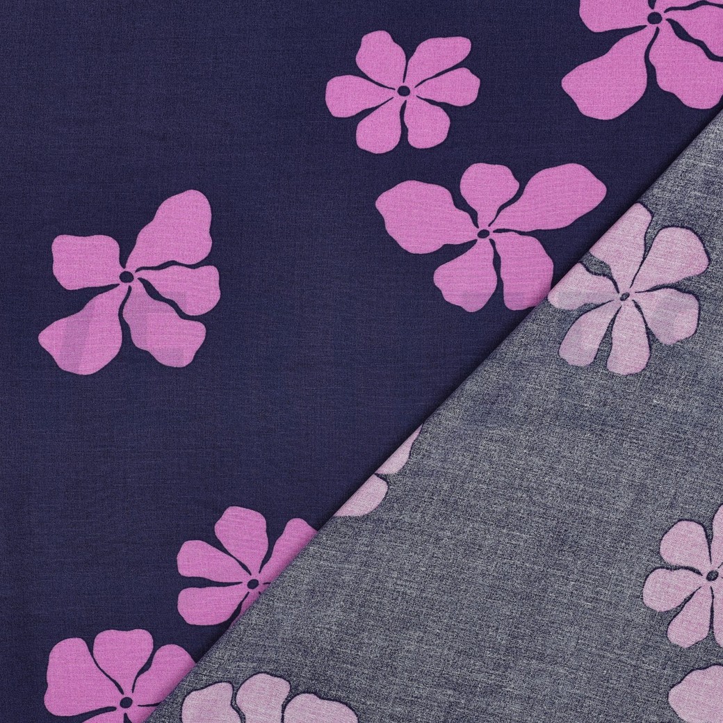 LENZING™ ECOVERO™ BLUMEN LILA/VIOLETT #7