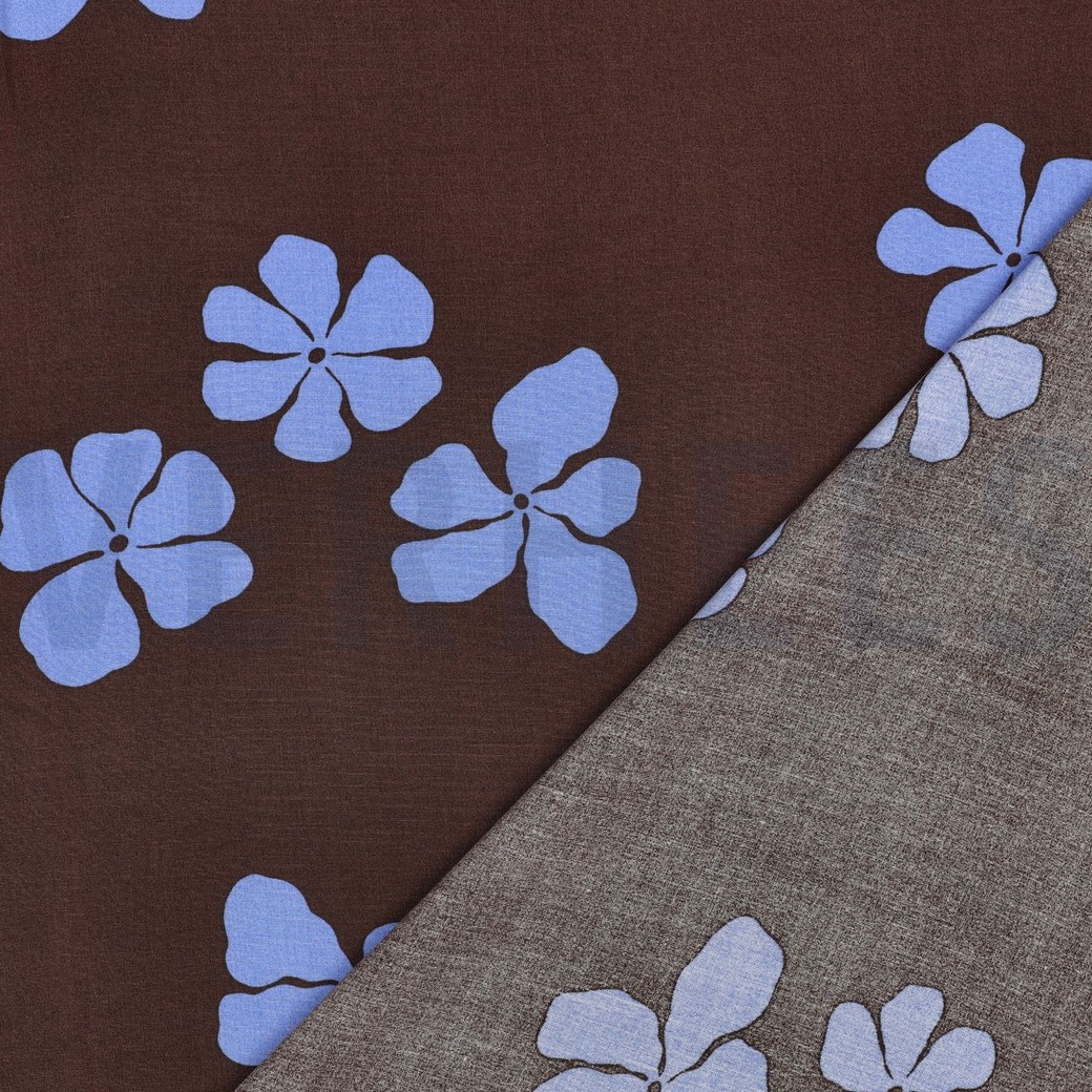 LENZING™ ECOVERO™ BLUMEN DUNKELBRAUN #7