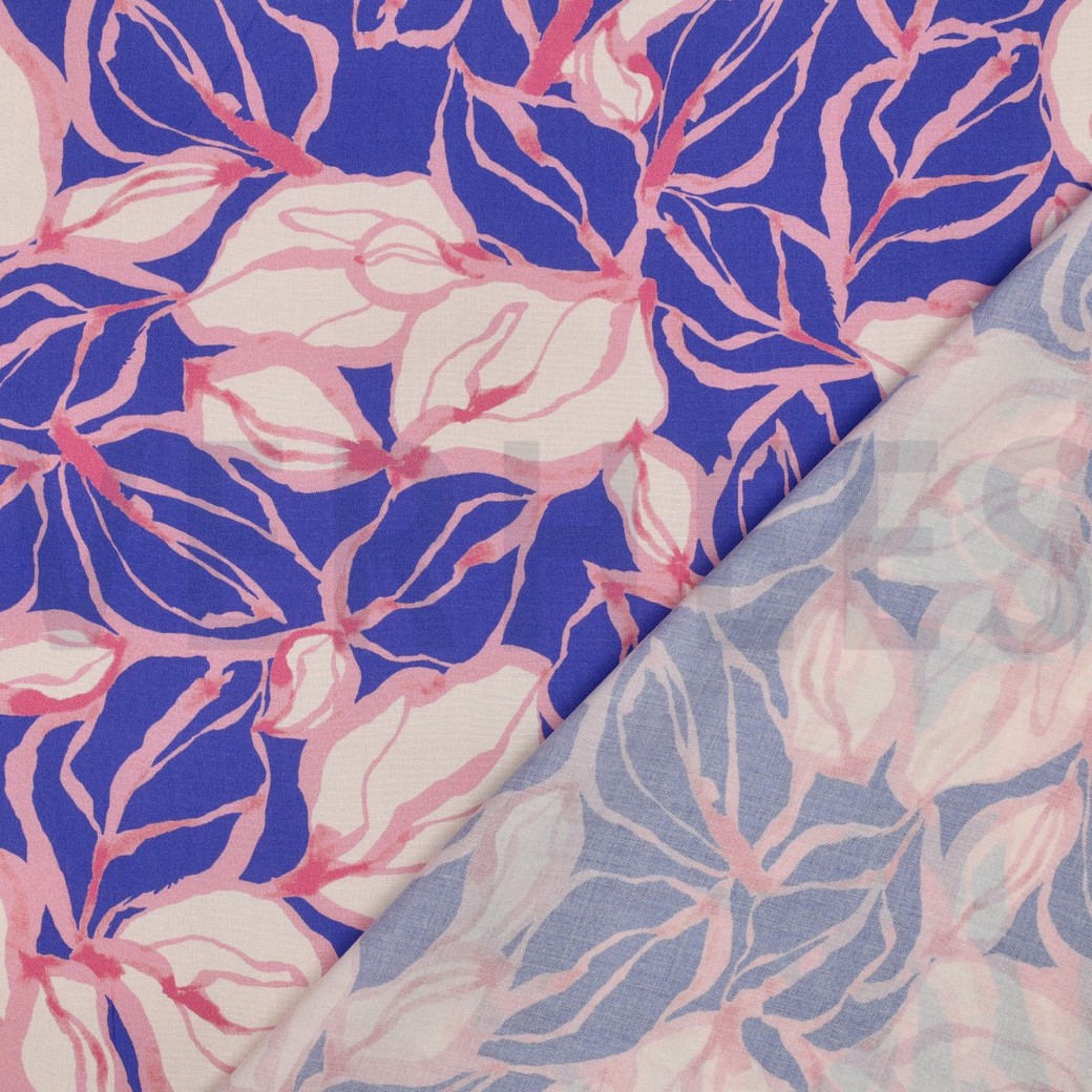 LENZING™ ECOVERO™ DIGITAL FLOWERS BLUE #7
