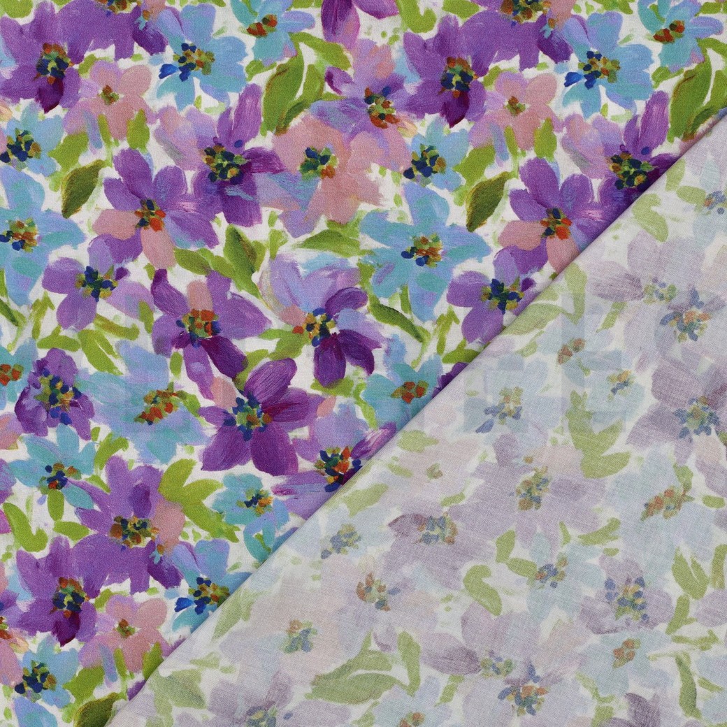 LENZING™ ECOVERO™ DIGITAAL BLOEMEN PAARS #7