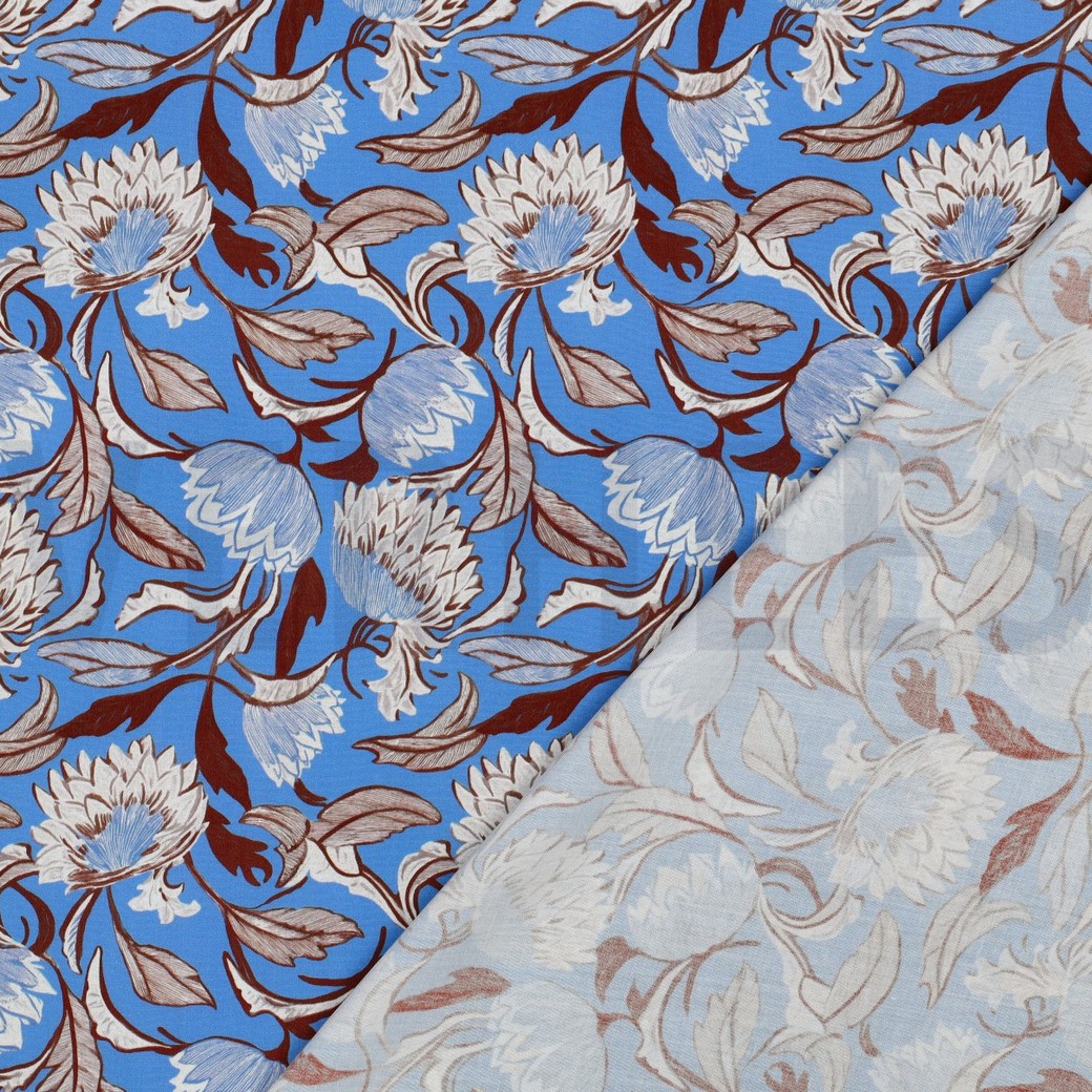 VISCOSE RADIANCE DIGITAL FLEURS BLEU #7