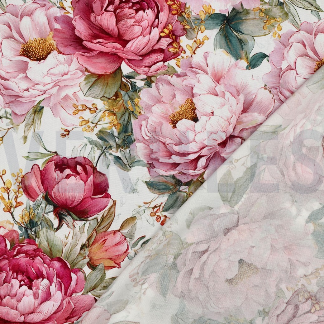 VISCOSE RADIANCE DIGITAAL BLOEMEN ECRU #7