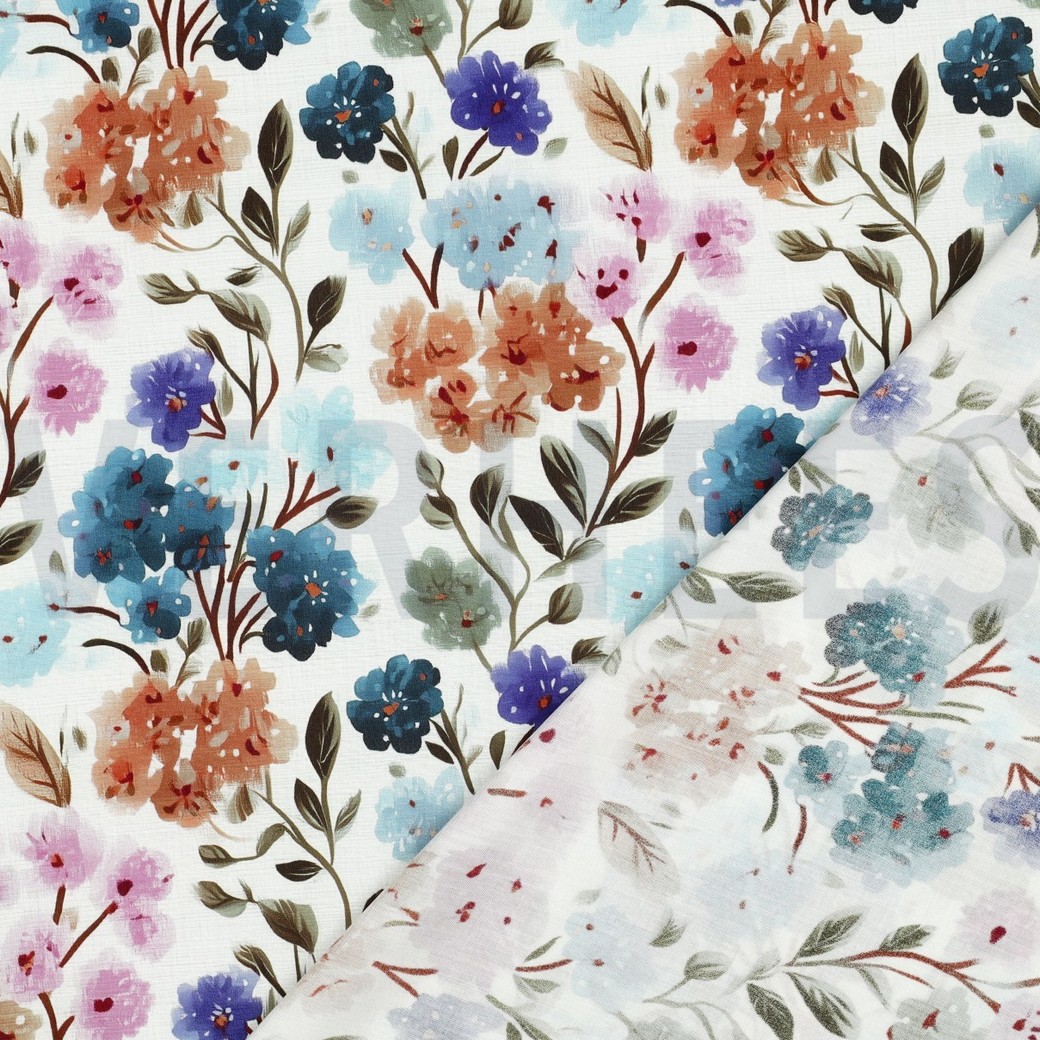VISCOSE RADIANCE DIGITAAL BLOEMEN ECRU #7