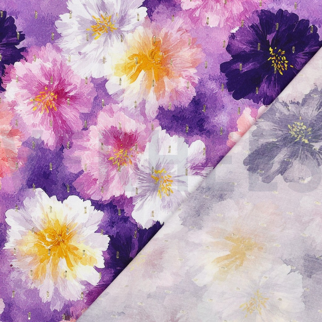 VISCOSE LUREX DIGITAL FLEURS VIOLET #7