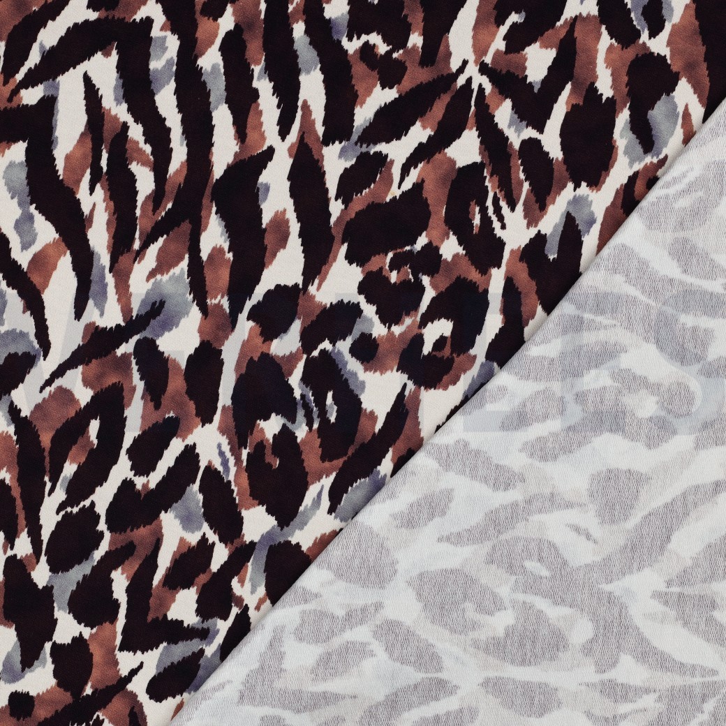 FRENCH TERRY DIGITAL ABSTRACT BROWN #7