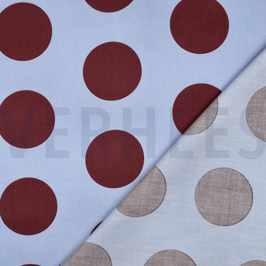COTON SATIN POIS BLEU #7