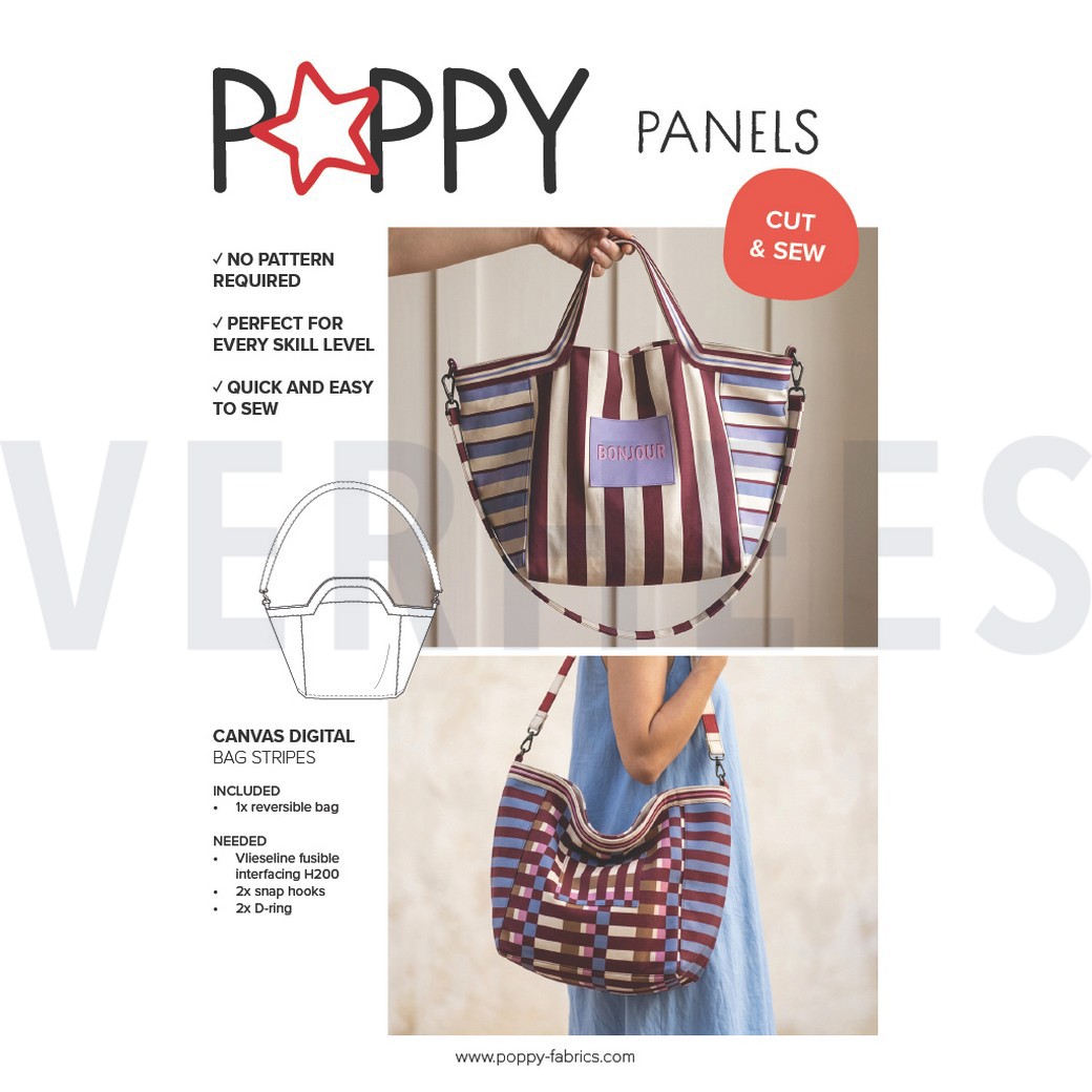CANVAS DIGITAAL SHOPPER PANEEL STREPEN AUBERGINE #7