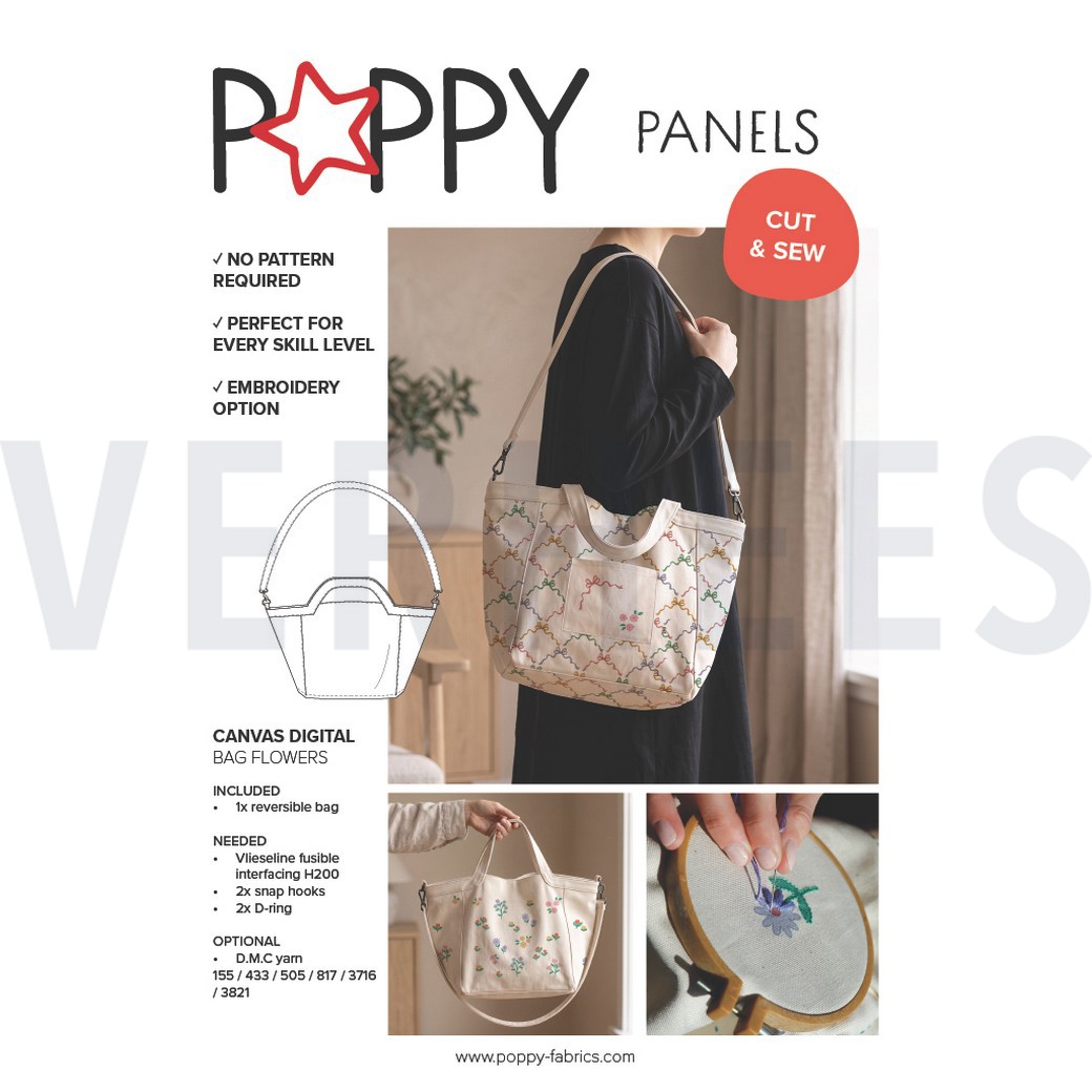 CANVAS DIGITAAL SHOPPER PANEEL BLOEMEN NATUREL #7