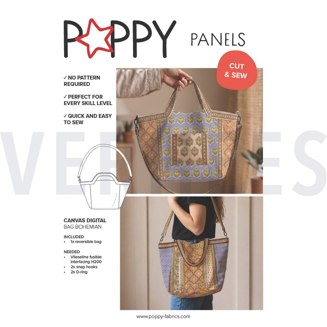 CANVAS DIGITAAL SHOPPER PANEEL BLOEMEN MULTICOLOR #7
