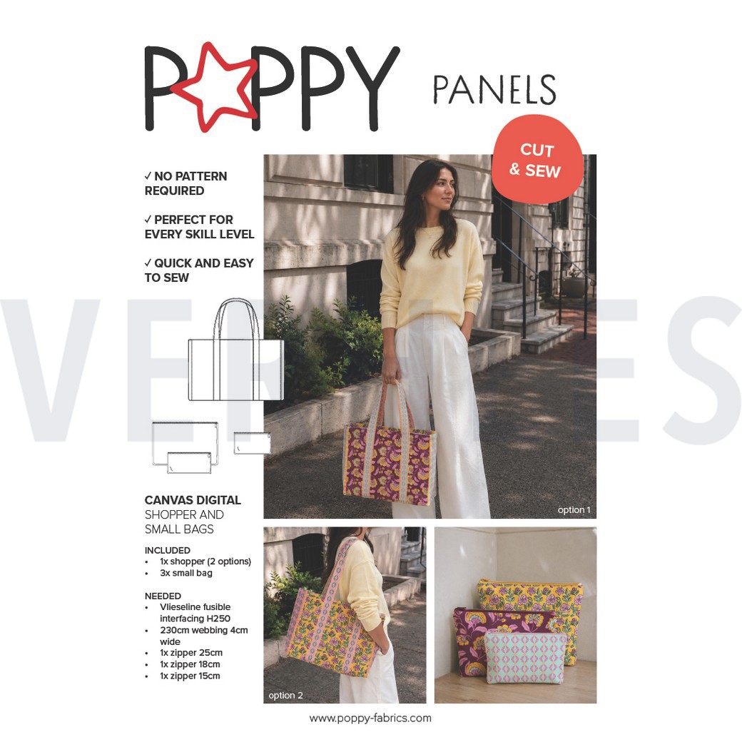 CANVAS DIGITAAL SHOPPER PANEEL BLOEMEN ROZE #7