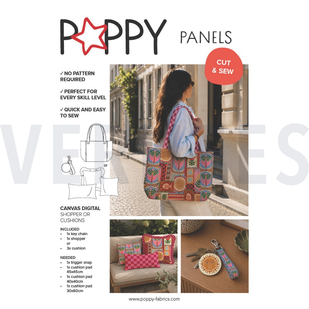 CANVAS DIGITAAL SHOPPER OF KUSSEN PANEEL PATCHWORK ROZE #7