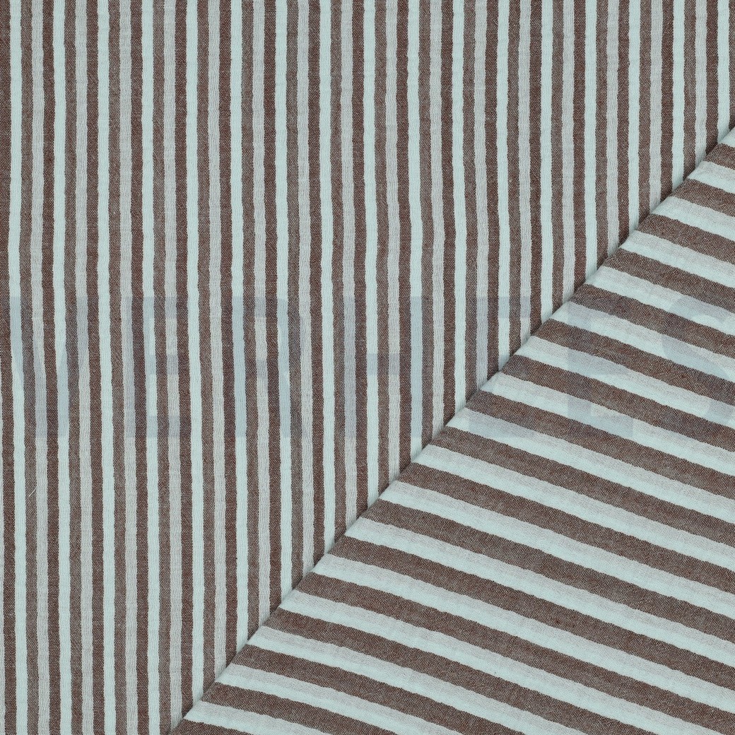 DOUBLE GAUZE YARN DYED STRIPES & CHECKS BLUE #7