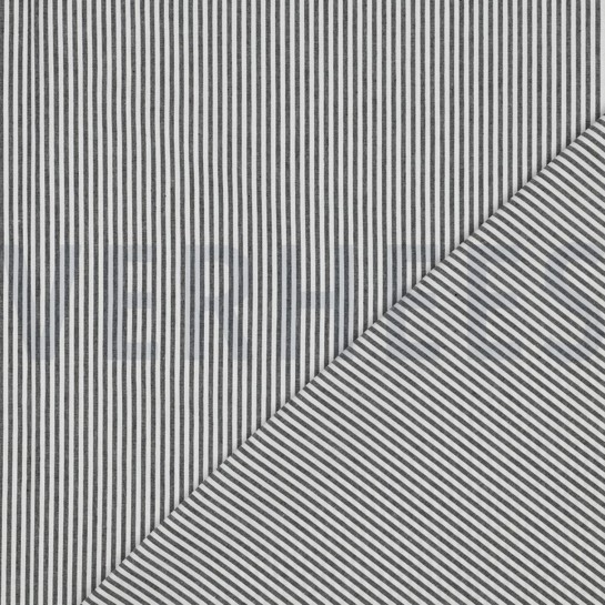 GARENGEVERFD POPLIN STREPEN 3MM ZWART #7