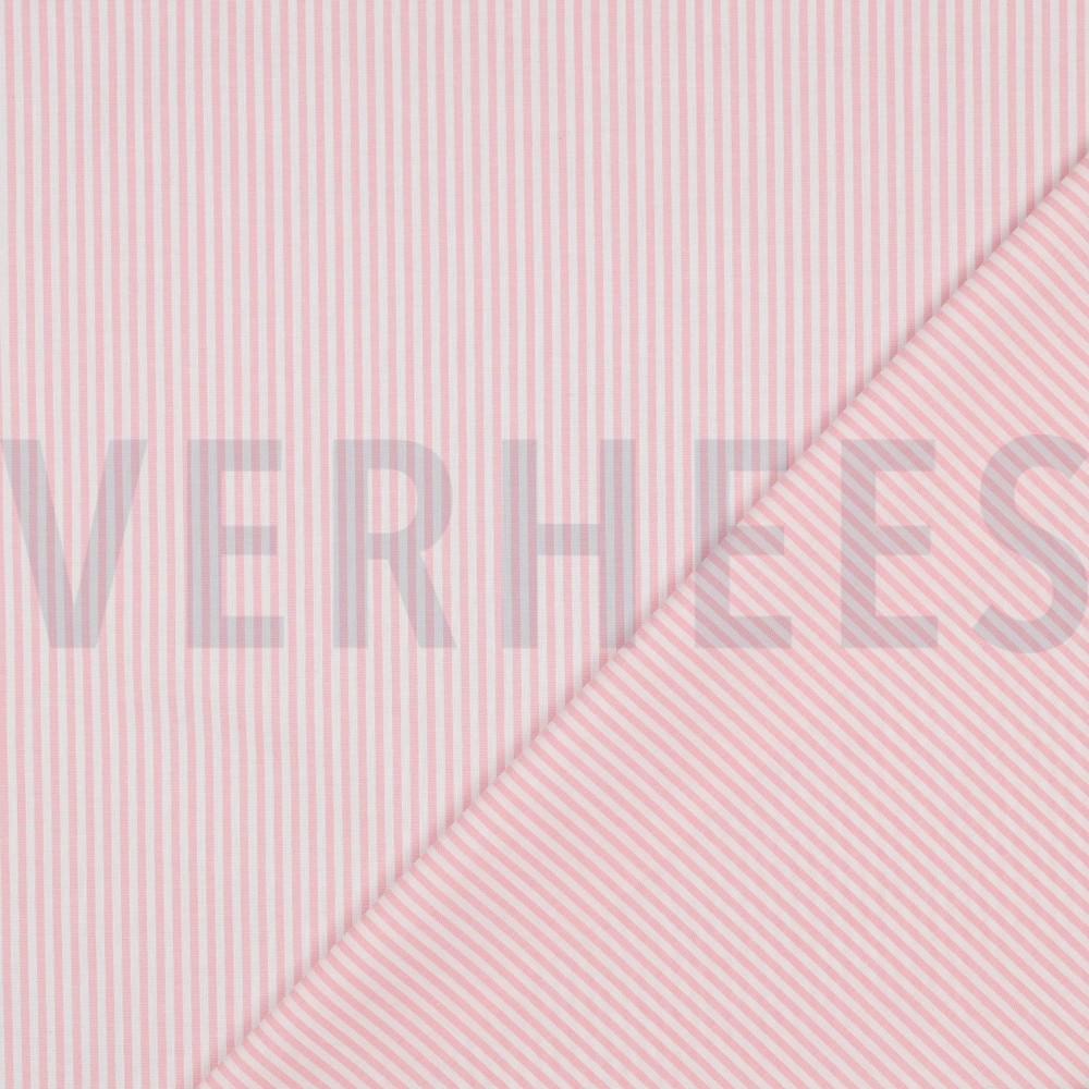 GARENGEVERFD POPLIN STREPEN 3MM ROZE #7