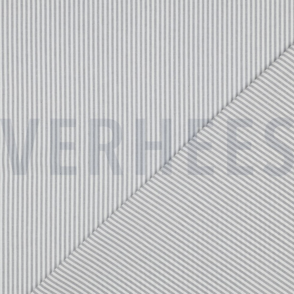 GARENGEVERFD POPLIN STREPEN 3MM GRIJS #7