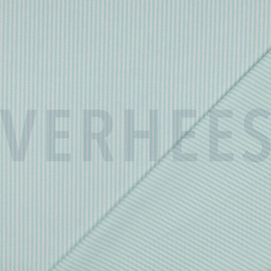 GARENGEVERFD POPLIN STREPEN 3MM MINT #7