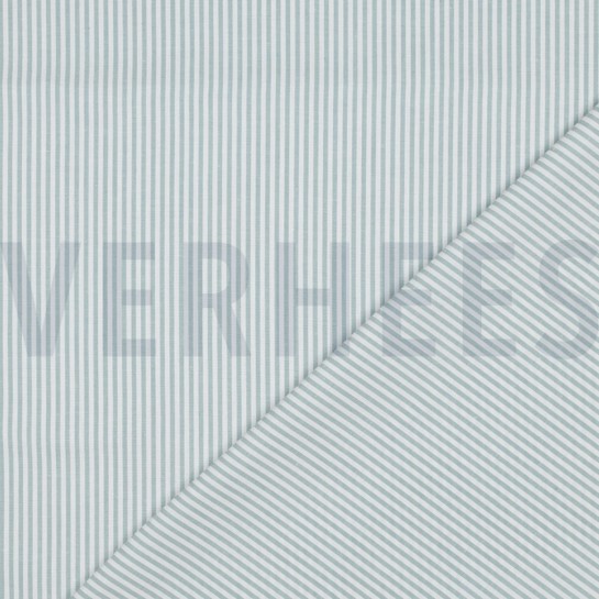 GARENGEVERFD POPLIN STREPEN 3MM TEAL #7