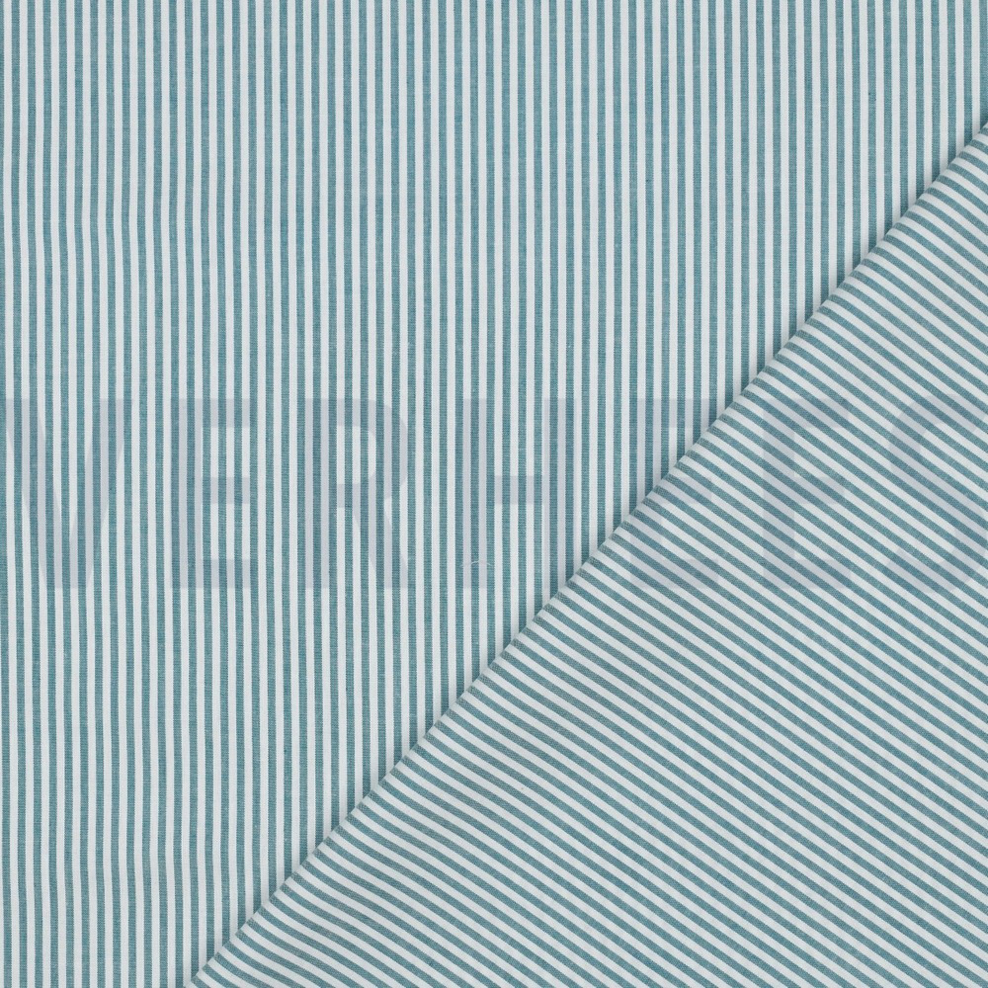 GARENGEVERFD POPLIN STREPEN 3MM PETROL (high resolution) #4