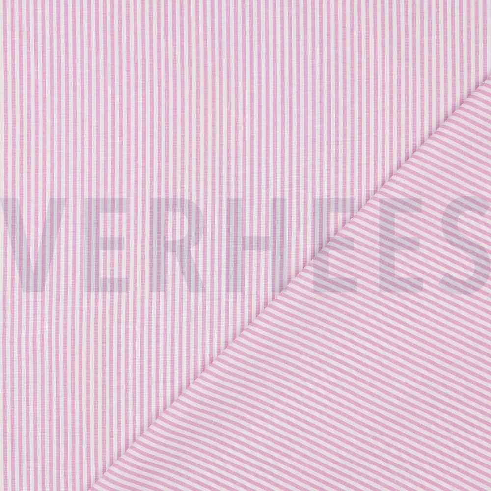 GARENGEVERFD POPLIN STREPEN 3MM ROZE #7
