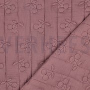 DOUBLE GAUZE GEWATTEERD KERSEN MAUVE (thumbnail) #4