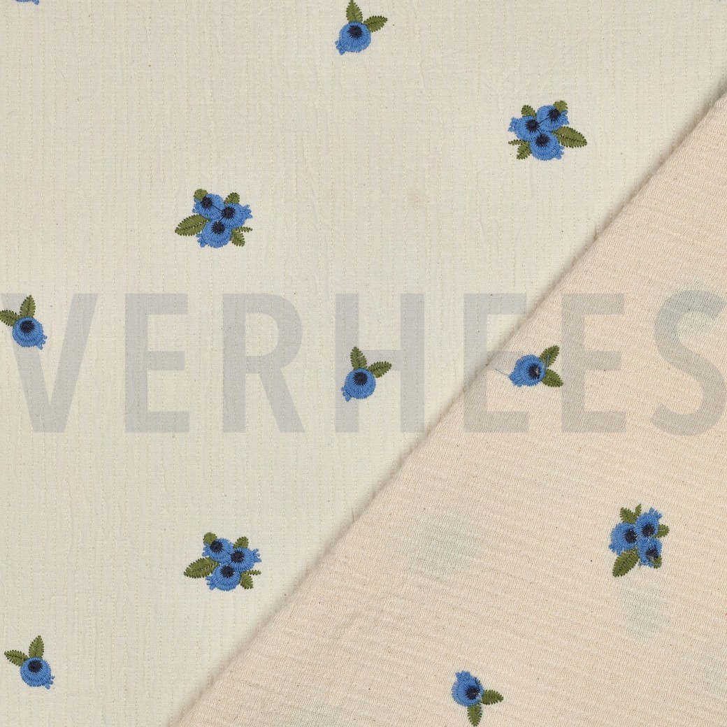 DOUBLE GAUZE GESTIKT EMBROIDERY FRUIT NATUREL #7