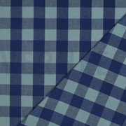 KATOEN GARENGEVERFD RUITEN BLAUW/GREEN (thumbnail) #4