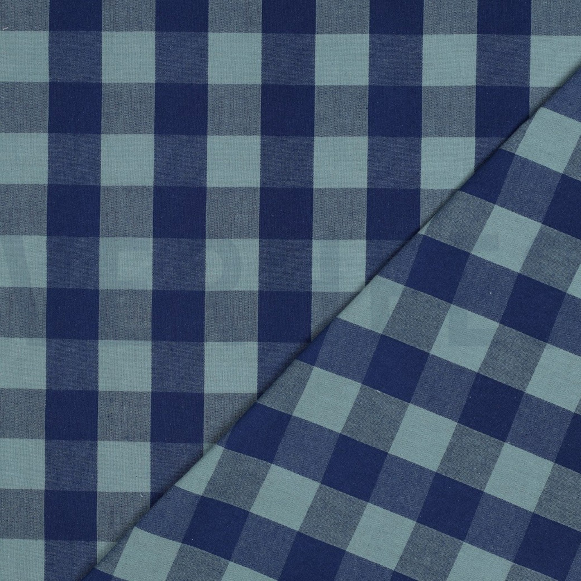 KATOEN GARENGEVERFD RUITEN BLAUW/GREEN (high resolution) #4