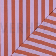 KATOEN GARENGEVERFD STREPEN LAVENDEL/ORANJE (thumbnail) #4