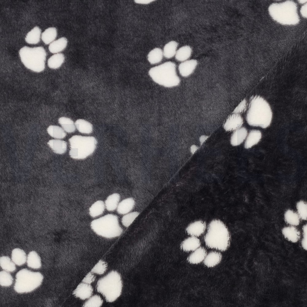 FLEECE DOG PAWS DARK GREY #7