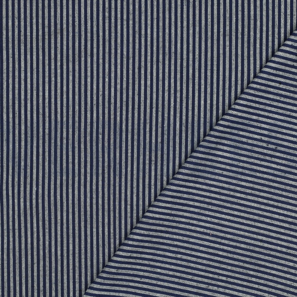 JACQUARD YARN DYED STRIPES NAVY #7