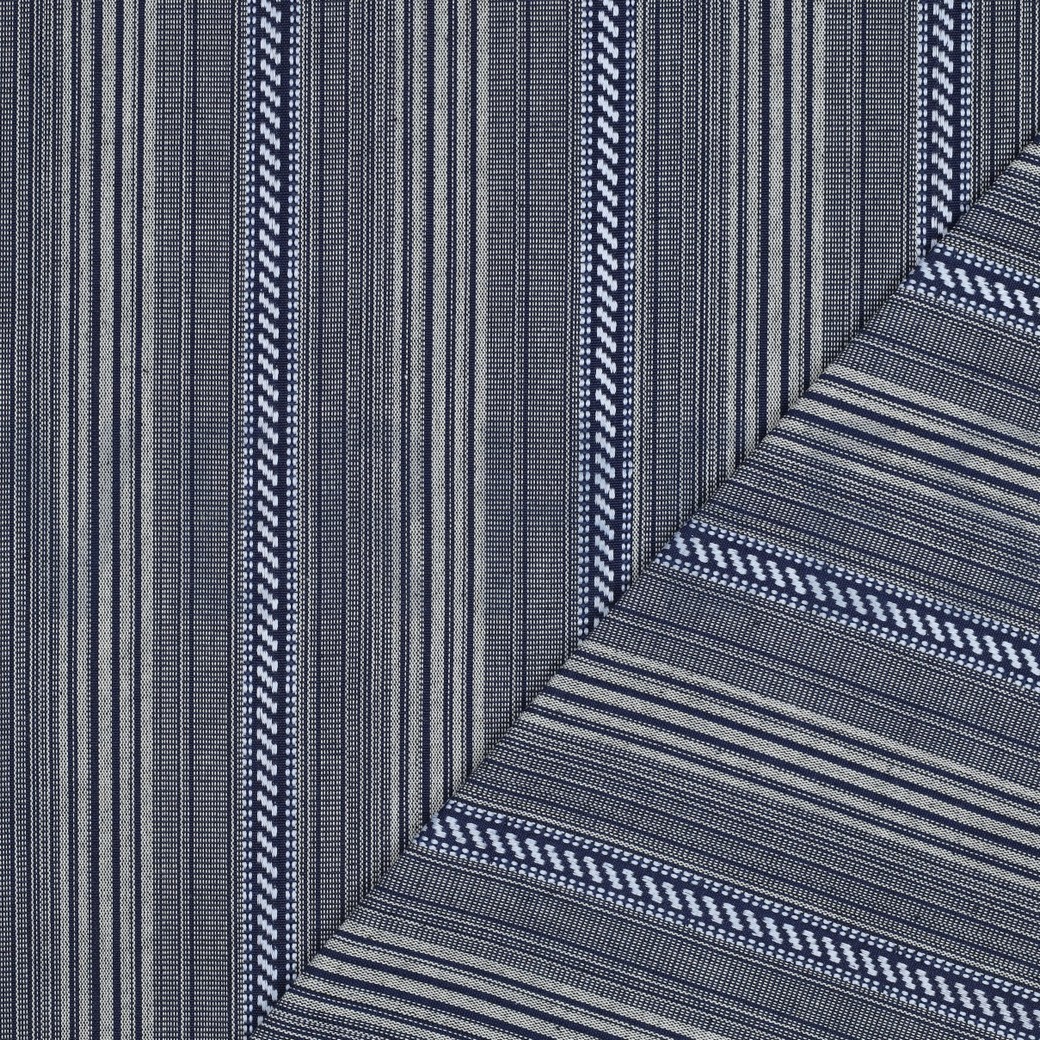 JACQUARD GARENGEVERFD STREPEN MARINEBLAUW #7
