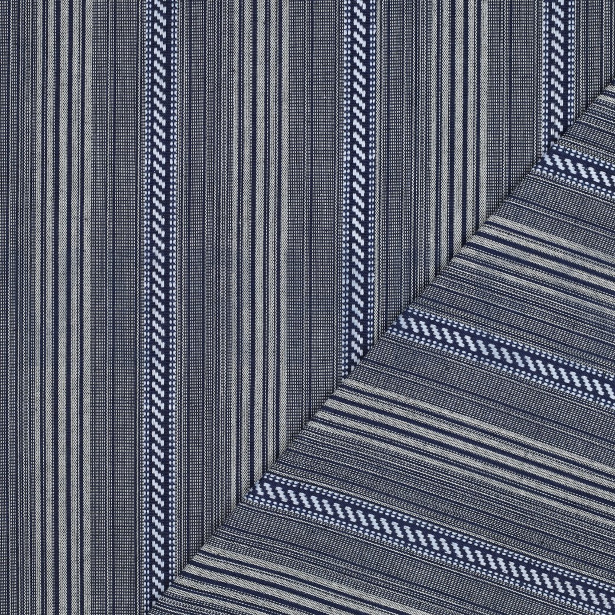 JACQUARD TEINT EN FIL RAYURE BLEU MARINE (high resolution) #4