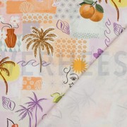 CANVAS DIGITAL TROPICAL PATCHWORK PEACH (thumbnail) #4