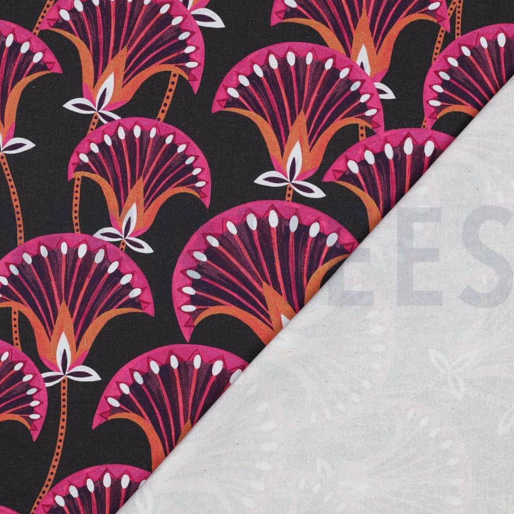 CANVAS DIGITAL FLOWERS ANTHRACITE #7