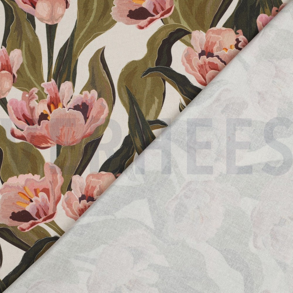 CANVAS DIGITAL FLOWERS ECRU #7