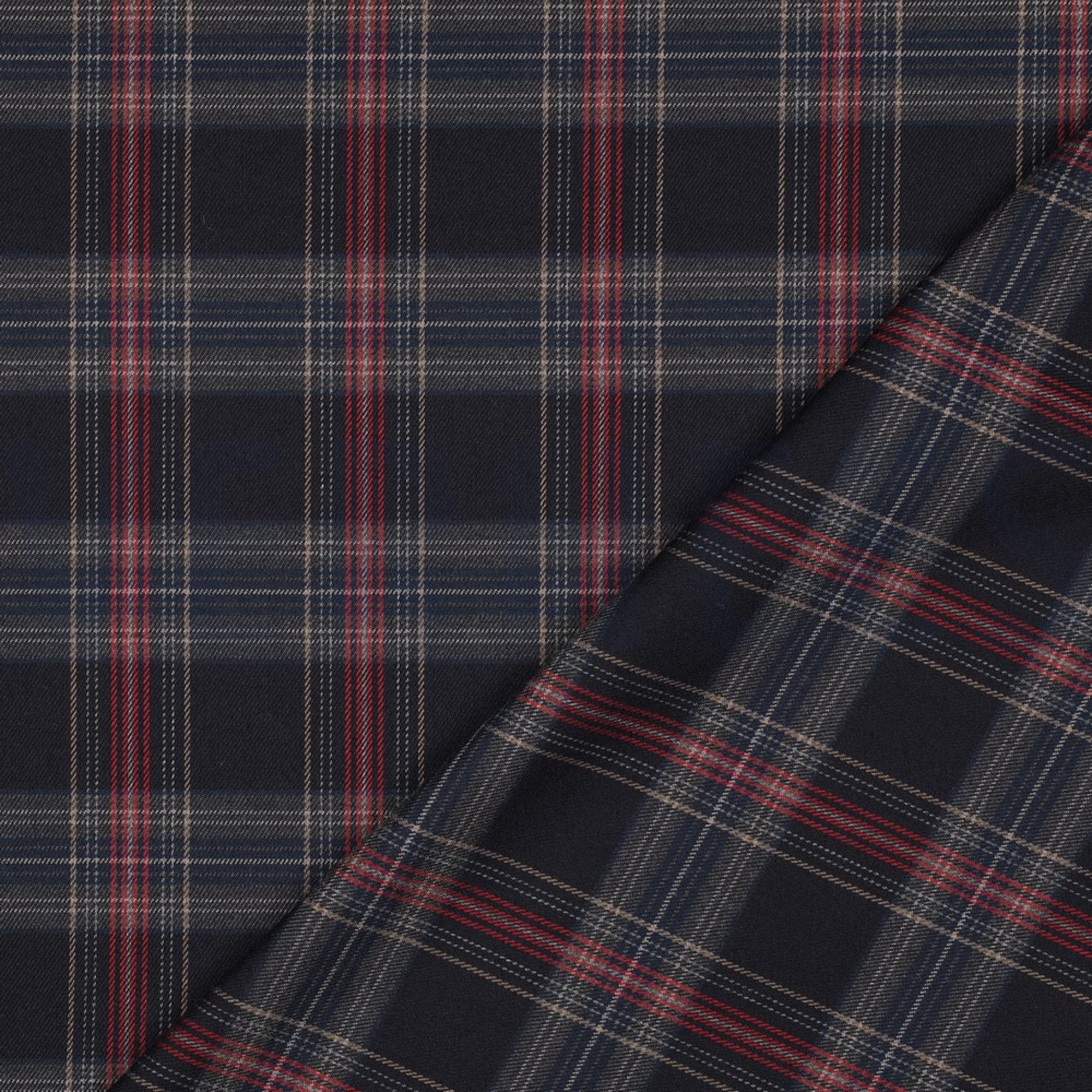 TARTAN CHECK MARINEBLAU/ROT/CAMEL (high resolution) #4