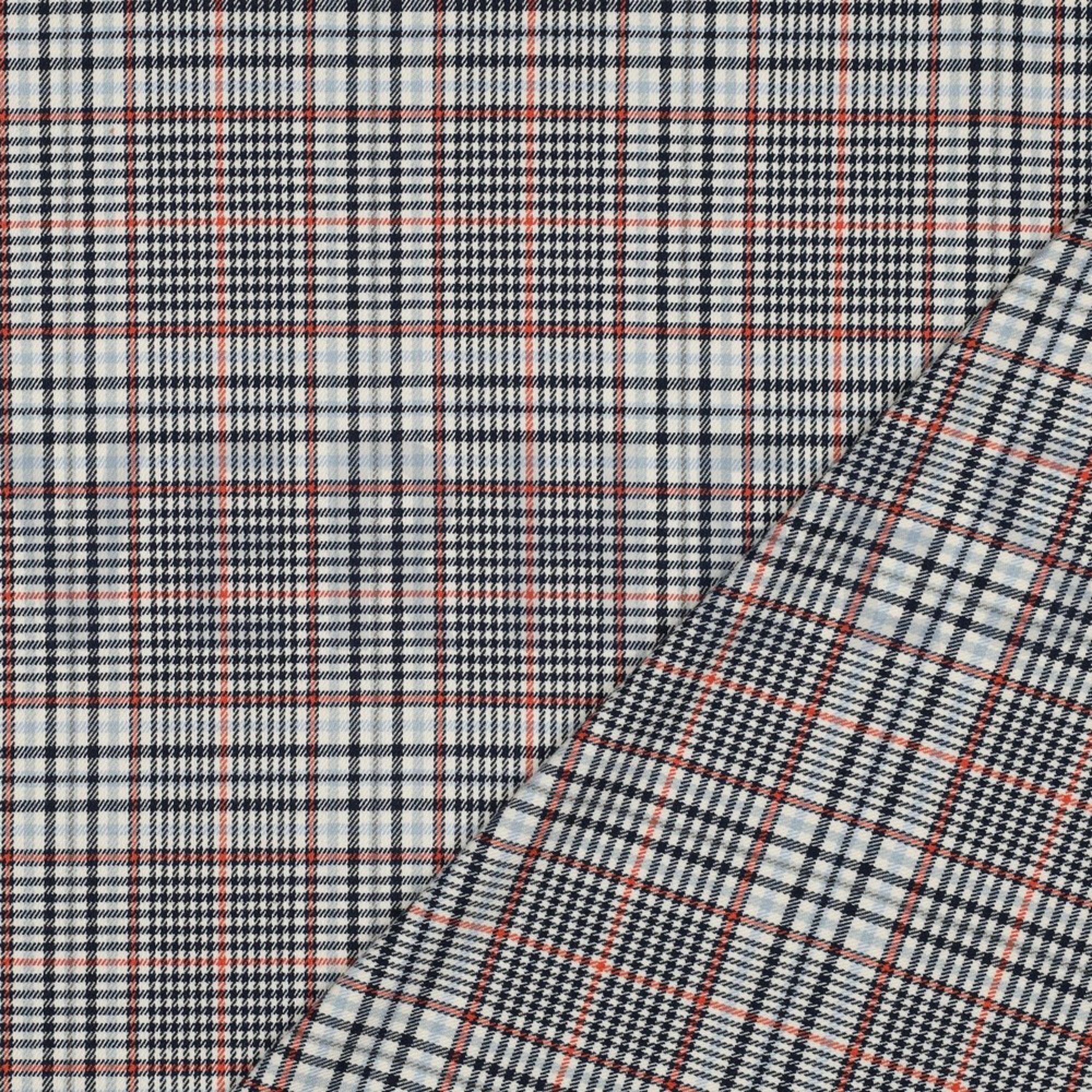 TARTAN CHECK ECRU/MARINEBLAU/ORANGE (high resolution) #4