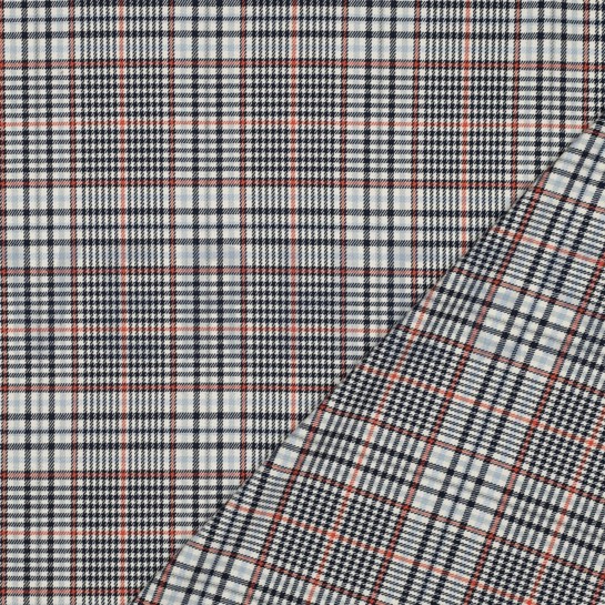 TARTAN CHECK ECRU/MARINEBLAU/ORANGE #7