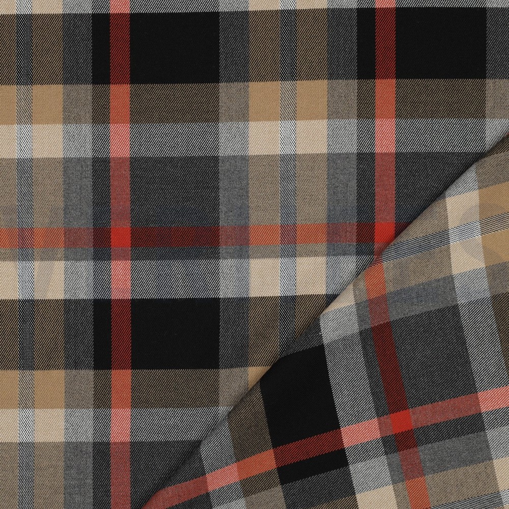 TARTAN CHECK GREY/ORANGE/SAND #7