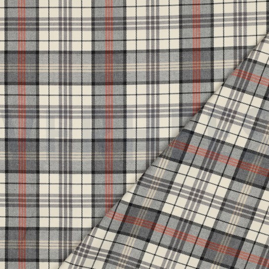 TARTAN CHECK ECRU/GRAU/ORANGE #7