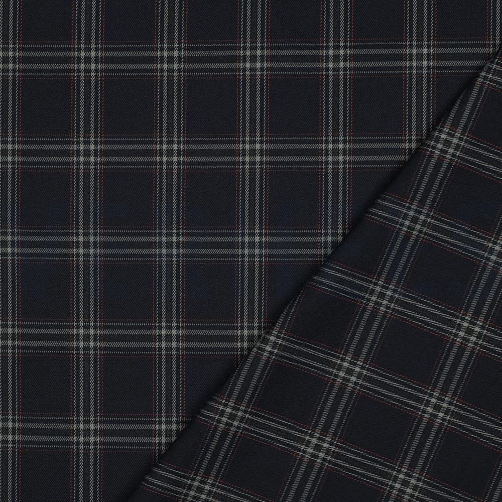 TARTAN CHECK NAVY/GREY/RED #7